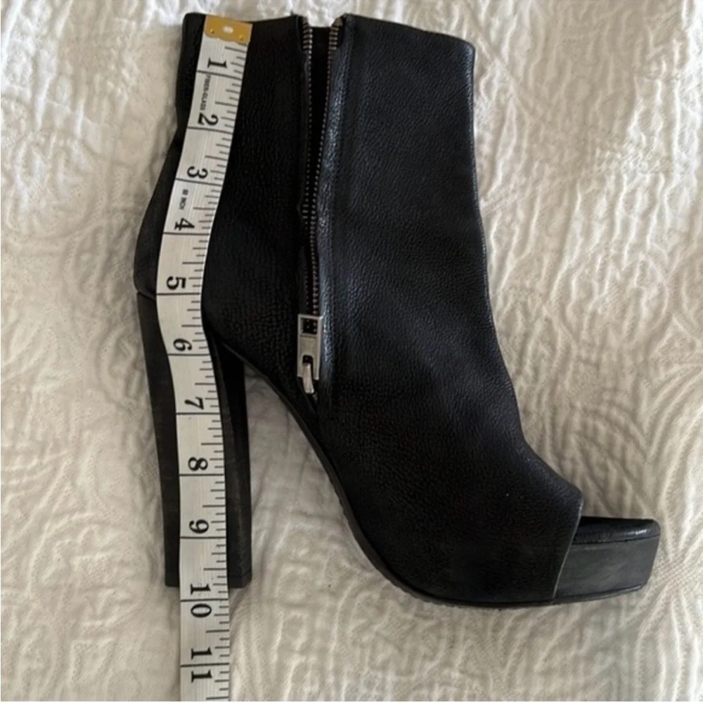All Saints Black Peep-Toe Heeled Boots EU 39 - Picture 6 of 8